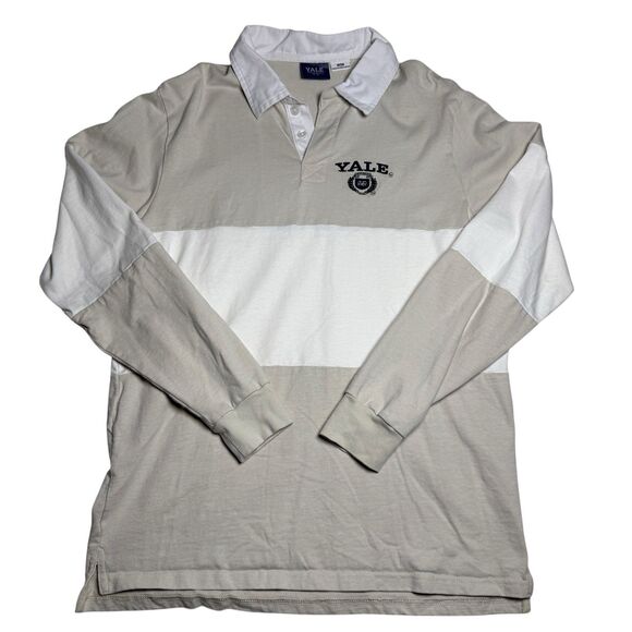 Yale University Mens Medium Long Sleeve Rugby Shirt Collared Academia College - Picture 1 of 7